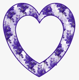 Floral Heart Purple Hearts, Heart Frame, Diy Craft - Heart, HD Png Download, Transparent PNG