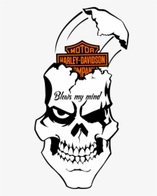 Harley Davidson Flaming Skull 8 Vinyl Decal By Angiesaffordables - Harley Davidson Logo Art, HD Png Download, Transparent PNG