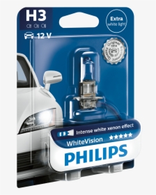 H3 Headlight Bulb Philips White Vision, Single Unit - H3 12v 55w Led Bulb, HD Png Download, Transparent PNG
