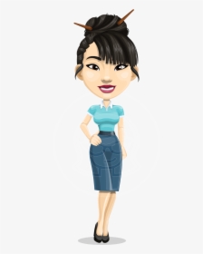 Asian Woman Cartoon Vector Character Aka Ann Li - Cartoon Lady Png Transparent, Png Download, Transparent PNG