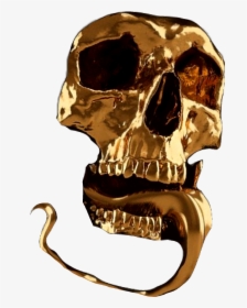 #gold #face #skullface #skull #oro #death #skeletal - Skull Black And Gold, HD Png Download, Transparent PNG