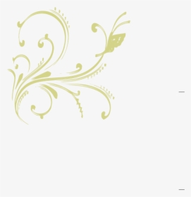 Gold Floral Design With Butterfly Clip Art At Clker - White Floral Design Png, Transparent Png, Transparent PNG