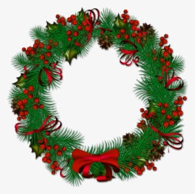 Fullsize Of Christmas Wreath Png Large Of Christmas - Transparent Background Christmas Wreath Png, Png Download, Transparent PNG