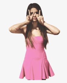 V Sign Selena Gomez - Selena Gomez Wallpaper Pink, HD Png Download, Transparent PNG