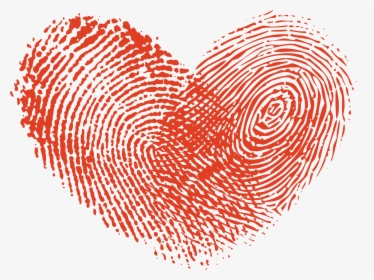 Fingerprint Clipart Orange - Heart Fingerprint Png, Transparent Png, Transparent PNG