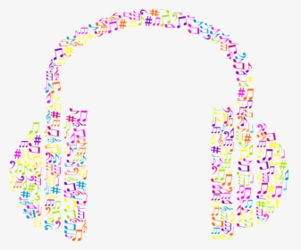Drawing Headphones Music Note Clipart - Transparent Background Colorful Music Notes Clipart, HD Png Download, Transparent PNG