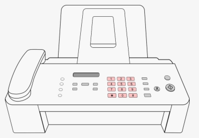 Fax, Phone, Telephony, Office, Communication, Telephone - Drawing Of A Fax Machine, HD Png Download, Transparent PNG