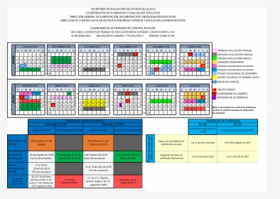 Transparent Calendario 2017 Png - Calendario Escolar 19 20 Jalisco Bachillerato, Png Download, Transparent PNG