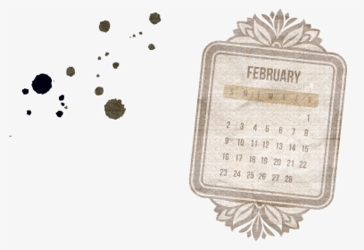 Calendario Vintage Febrero - Calendario Vintage Png, Transparent Png, Transparent PNG