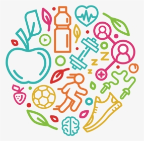 Illustrations Of Food And Fitness Items - Strong Community, HD Png Download, Transparent PNG
