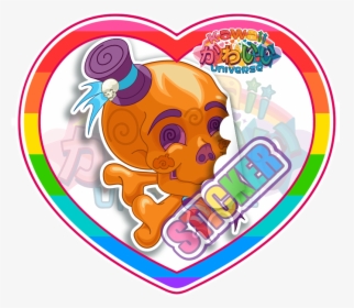 Cute Orange Skull Sticker , Png Download - Kawaii Strawberry Cute Kawaii Strawberry Stickers, Transparent Png, Transparent PNG