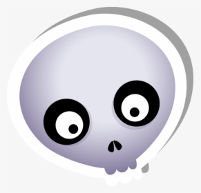 Cute Skull Ghost Sticker - Circle, HD Png Download, Transparent PNG