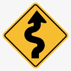 Squiggly Arrow Sign Meaning Clipart , Png Download - Road Curves Ahead Sign, Transparent Png, Transparent PNG