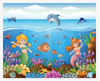 Fish In The Ocean Cartoon, HD Png Download, Transparent PNG