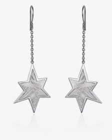 Meteorite Star Dangle Earrings In Silver , Png Download - Earrings, Transparent Png, Transparent PNG