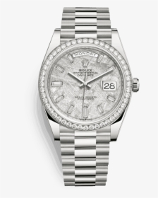 Rolex Day-date 40 40mm 18 Kt White Gold Meteorite Set - Rolex Day Date Silber, HD Png Download, Transparent PNG