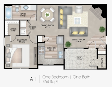 1 Bedroom 1 Bathroom Apartment For Rent At Grafton - Grafton Apartments Floorplans, HD Png Download, Transparent PNG