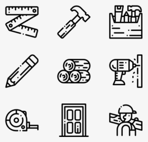 Carpenter Elements And Tools - Design Vector Icon, HD Png Download, Transparent PNG