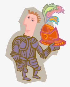 Vector Illustration Of Medieval Knight In Armor With - Illustration, HD Png Download, Transparent PNG
