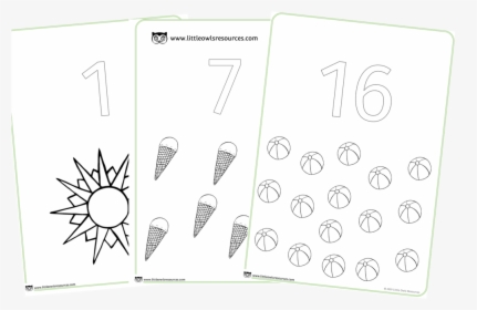 1-20 Summer Counting Colouring Cover - Paper, HD Png Download, Transparent PNG