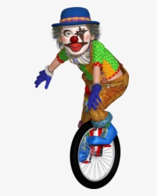 Clown Unicycle - Clown On A Unicycle Png, Transparent Png, Transparent PNG