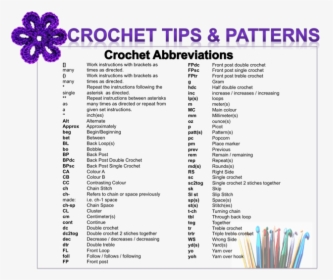 Swedish Crochet Stitch Abbreviation, HD Png Download, Transparent PNG