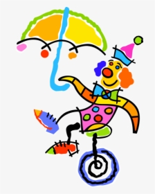 Vector Illustration Of Big Top Circus Clown With Umbrella - Tale In Past Simple, HD Png Download, Transparent PNG