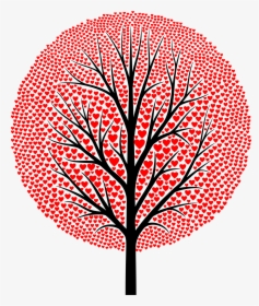 Red Hearts Tree Clip Arts - Transparent Tree Of Heart, HD Png Download, Transparent PNG