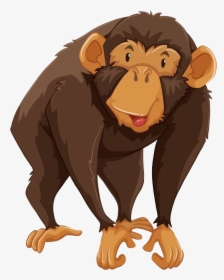 Transparent Chimpanzee Clipart - Gibbon Monkey Cartoon, HD Png Download, Transparent PNG