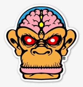 The Brain Chimp Custom Sticker - Calcomanias Png, Transparent Png, Transparent PNG