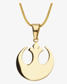 Rebel Alliance Gold Pendant With Chain - Locket, HD Png Download, Transparent PNG