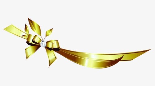Diamond Golden Bow Png Download - Diamond Ribbon Transparent Background, Png Download, Transparent PNG