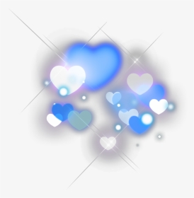Ftestickers Overlay Hearts Light Sparkle Blue - Blue Heart Sparkle, HD Png Download, Transparent PNG