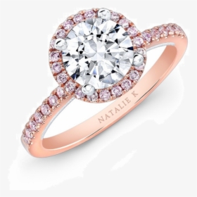 Pink And Diamond Engagement Ring, HD Png Download, Transparent PNG