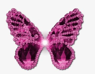 Diamond Clipart Hot Pink - Butterfly Png Glitters Png, Transparent Png, Transparent PNG