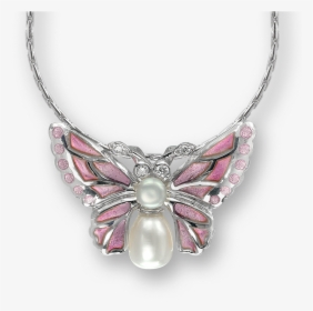 Nicole Barr Designs Sterling Silver Butterfly Necklace-pink - Butterfly Necklace Transparent, HD Png Download, Transparent PNG