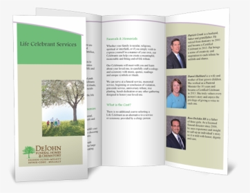 Dejohn Celebrants Brochure - Brochures For Funeral Homes, HD Png Download, Transparent PNG