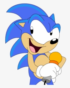 Sonic Holding Mic - Sonic With A Microphone, HD Png Download, Transparent PNG