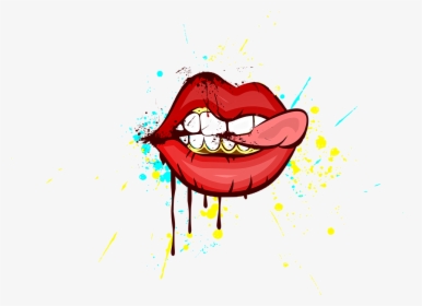 Lips, Art, Painting, Design, Teeth, Mural Painting - Lips Art Png, Transparent Png, Transparent PNG
