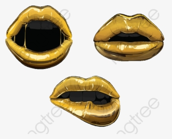Transparent Gold Lips Clipart - Gold Transparent Lips, HD Png Download, Transparent PNG