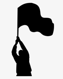 Antifascist Holding A Flag Clip Arts - Man Holding Flag Silhouette, HD Png Download, Transparent PNG