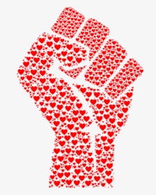 Raised Fist Love Fist Bump Hand Heart - Colorful Fist, HD Png Download, Transparent PNG