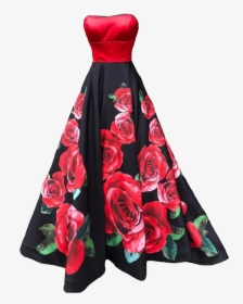 #prom #dress #red #rose #black #roses #promdress #dance - Floribunda, HD Png Download, Transparent PNG