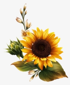 #flowerpng #sunflower #overlays #kpopedit #freetoedit - Transparent Background Sunflower Clipart, Png Download, Transparent PNG