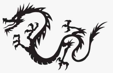 Dragon, Black, Flying, Myth, Mythology, Drawing, China - Japanese Dragon Clip Art, HD Png Download, Transparent PNG