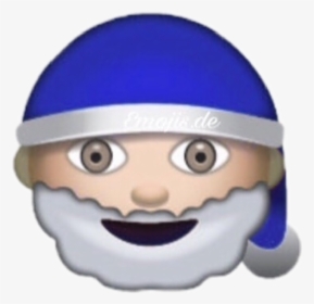 #emojis #emoji #blue #azul #santaclaus #santa #papanoel - Emoji Do Papai Noel, HD Png Download, Transparent PNG