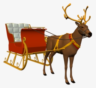 Santa Reindeer Sled Discord Emoji - Santa Claus Sleigh Transparent, HD Png Download, Transparent PNG