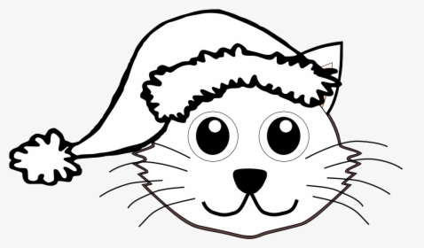 Cat With A Hat Clipart Black And White, HD Png Download, Transparent PNG