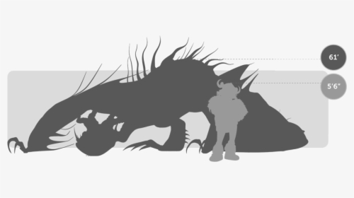 Silhouette Train Clipart Toothless Hookfang Meatlug - Big Is A Monstrous Nightmare, HD Png Download, Transparent PNG