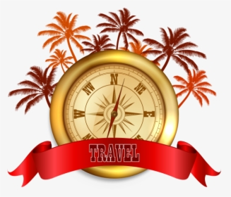 And Palm Trees Travel Png Vector Ⓒ - Maleta De Viaje Vectorial, Transparent Png, Transparent PNG
